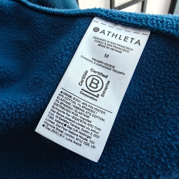 Athleta Blue Triumph Hoodie Zip Up Jacket - M - Picture 9 of 16